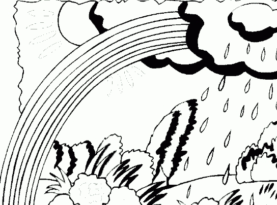 雨后彩虹風(fēng)景簡筆畫