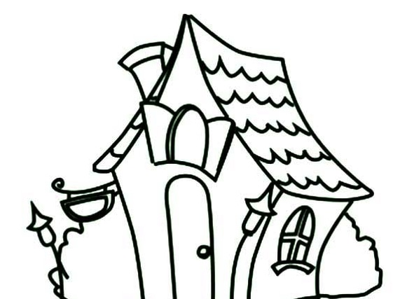 風(fēng)景簡(jiǎn)筆畫(huà)-山里的房子