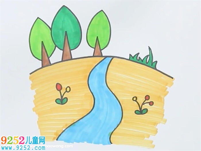 小溪<a href=http://www.inspiredelm.com/jianbihua/ target=_blank class=infotextkey>簡(jiǎn)筆畫</a>,風(fēng)景<a href=http://www.inspiredelm.com/jianbihua/ target=_blank class=infotextkey>簡(jiǎn)筆畫</a>