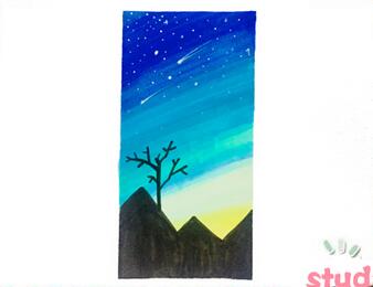 馬克筆星空的畫(huà)法
