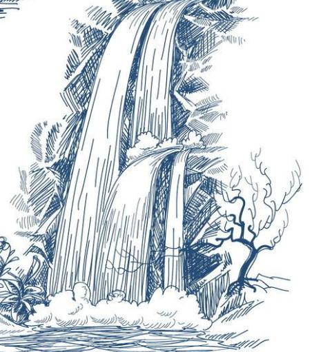 小學(xué)生古詩配畫簡筆畫-望廬山瀑布