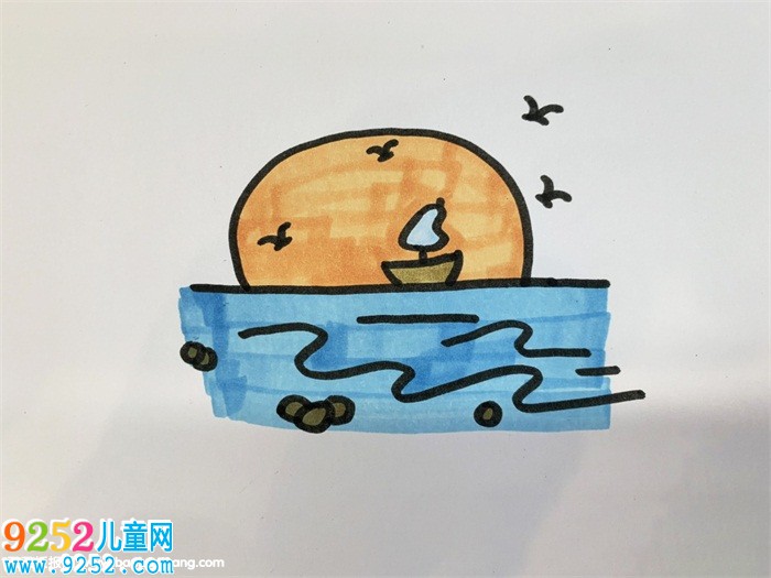 夕陽<a href=http://www.inspiredelm.com/jianbihua/ target=_blank class=infotextkey>簡筆畫</a>教程