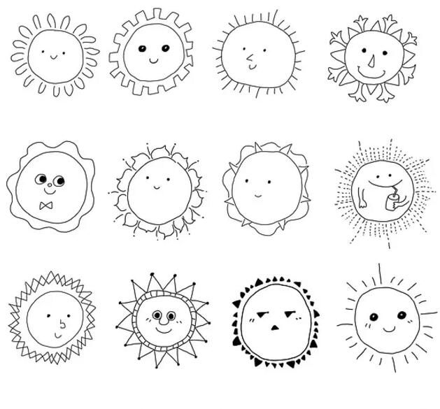太陽(yáng)簡(jiǎn)筆畫大全，太陽(yáng)怎么畫？