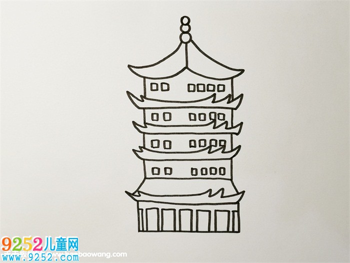 黃鶴樓<a href=http://www.inspiredelm.com/jianbihua/ target=_blank class=infotextkey>簡(jiǎn)筆畫(huà)</a>教程