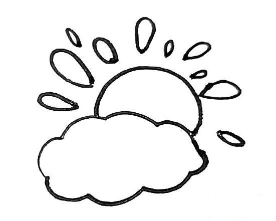 日出的景色<a href=http://www.inspiredelm.com/jianbihua/ target=_blank class=infotextkey>簡(jiǎn)筆畫(huà)</a>步驟,可愛(ài)的太陽(yáng)笑臉