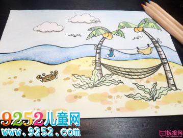 海邊風(fēng)景<a href=http://www.inspiredelm.com/jianbihua/ target=_blank class=infotextkey>簡筆畫</a>，傾聽藍色海浪的呢喃