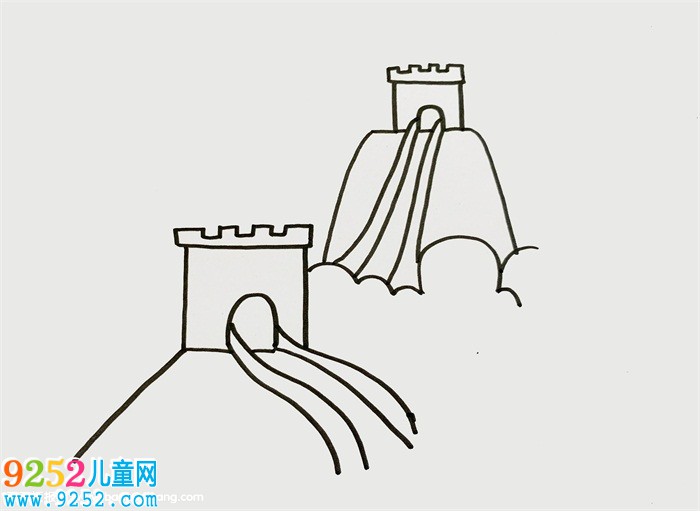 小學(xué)生畫長城簡單畫法