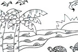 海邊風(fēng)景簡筆畫圖片大全_美麗的海邊
