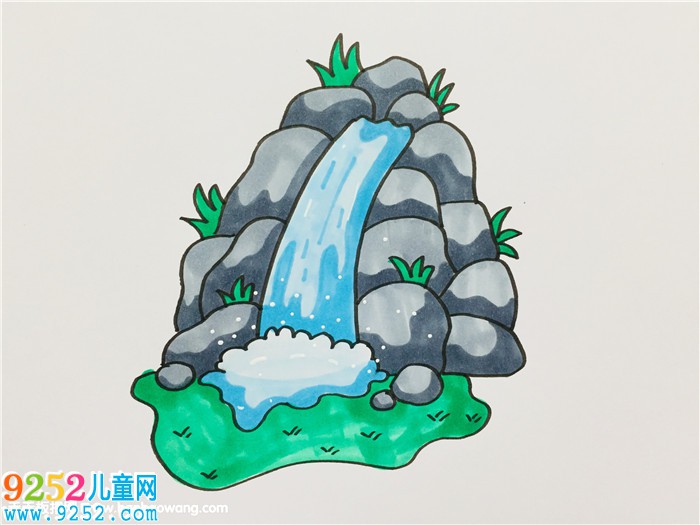 小學(xué)生怎么畫瀑布