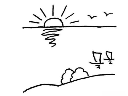 幼兒風(fēng)景簡(jiǎn)筆畫(huà)圖片大全-現(xiàn)在到海邊的感覺(jué)