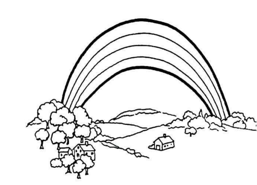 天上的彩虹兒童風(fēng)景簡筆畫作品欣賞