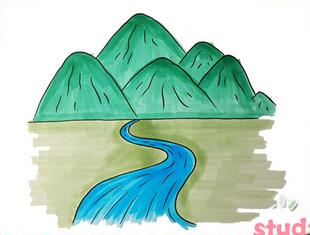 高山流水怎樣畫(huà)簡(jiǎn)單