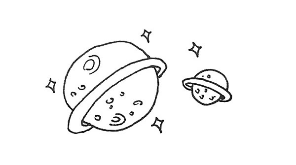 星球怎么畫_星球的簡筆畫畫法步驟圖解