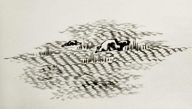 山水畫(huà)湖水怎么畫(huà)_湖水簡(jiǎn)筆畫(huà)畫(huà)法步驟教程