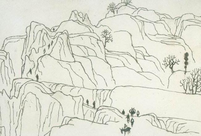 荒涼的黃土高坡_幼兒風(fēng)景簡筆畫大全