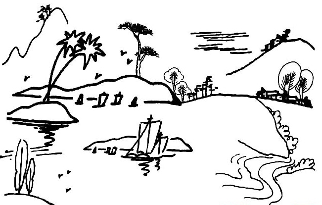 風(fēng)景簡(jiǎn)筆畫圖片大全之公園美景