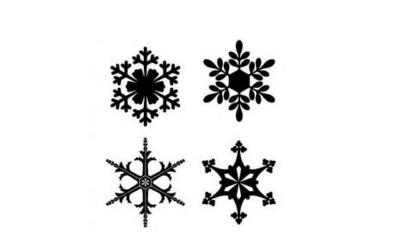 四種漂亮的雪花簡筆畫