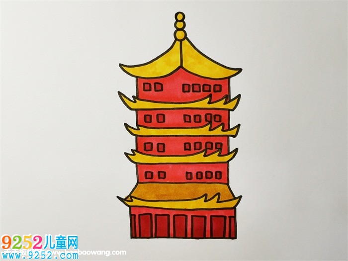 黃鶴樓<a href=http://www.inspiredelm.com/jianbihua/ target=_blank class=infotextkey>簡(jiǎn)筆畫(huà)</a>教程