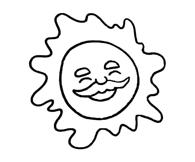 太陽露笑臉-風(fēng)景簡筆畫圖片大全
