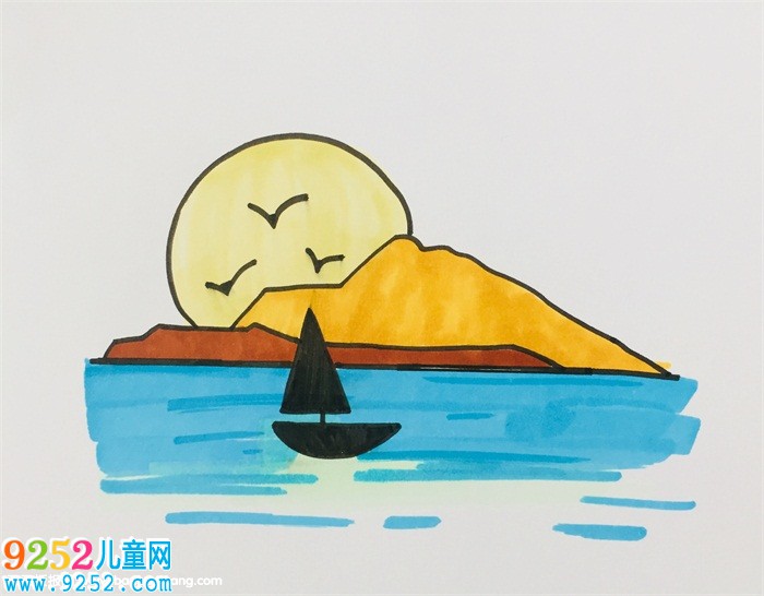 夕陽怎么畫