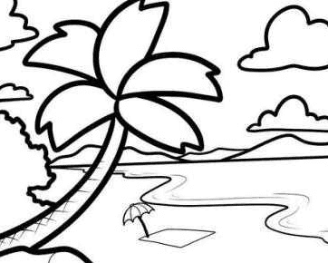 夏天海邊的夏風(fēng)簡筆畫大全