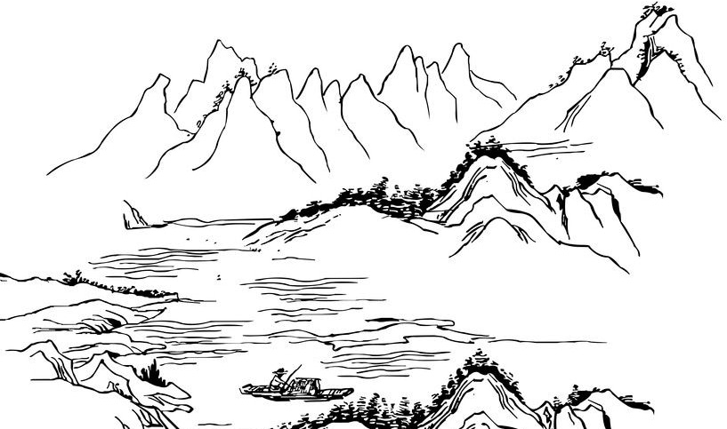 山水風(fēng)景簡(jiǎn)筆畫(huà)大全_沙灘大樹(shù)
