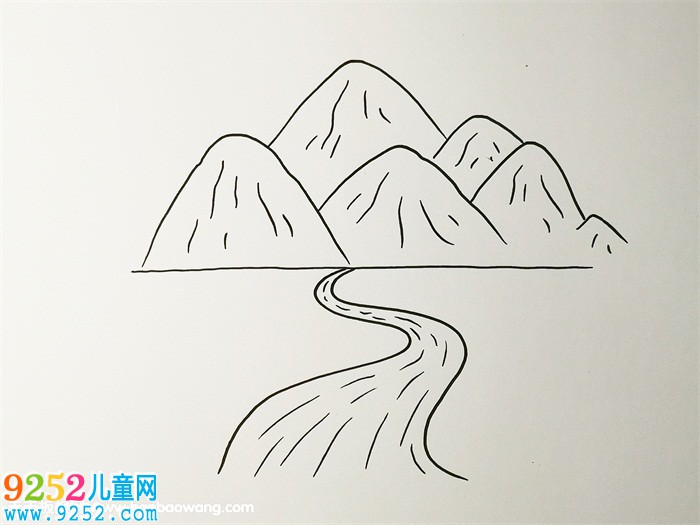 高山流水怎樣畫簡單