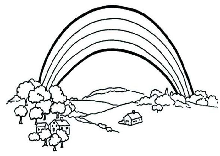 彩虹橋風景簡筆畫