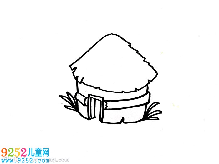 茅草屋怎么畫