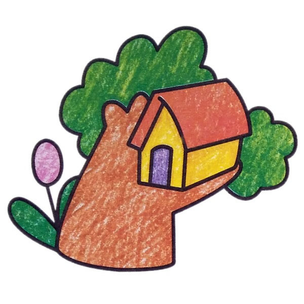 漂亮的風(fēng)景簡筆畫，樹屋簡筆畫