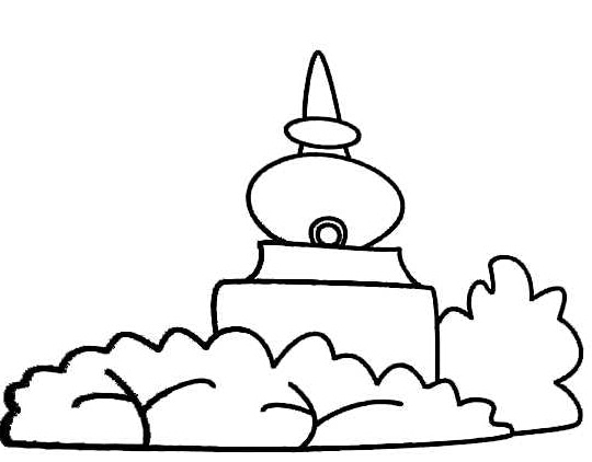 北海白塔-風(fēng)景簡(jiǎn)筆畫圖片大全