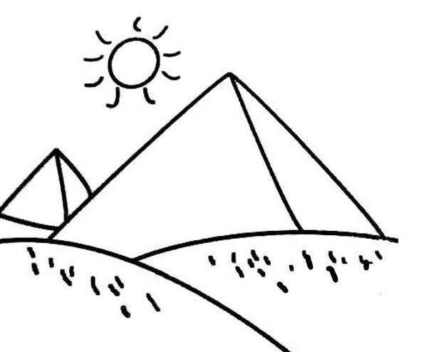 神秘的金字塔風(fēng)景簡筆畫圖片