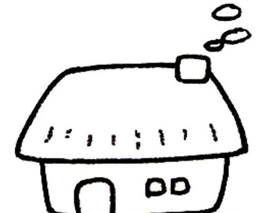 鄉(xiāng)村小屋的風景簡筆畫圖片賞析