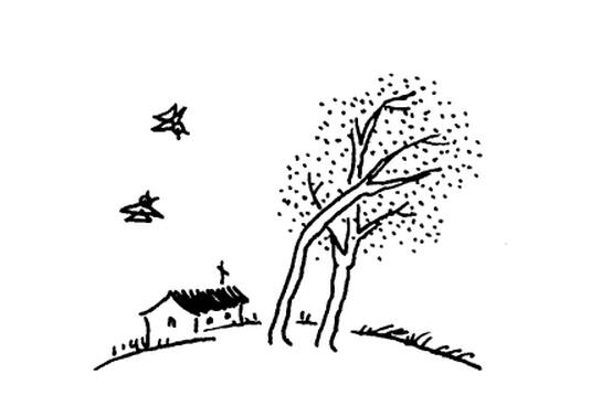 美麗的田園風(fēng)光_風(fēng)景簡筆畫優(yōu)秀圖片