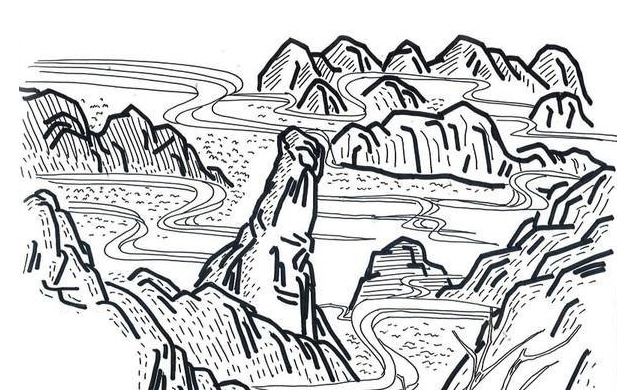 山巒風(fēng)光_兒童風(fēng)景簡筆畫圖片大全