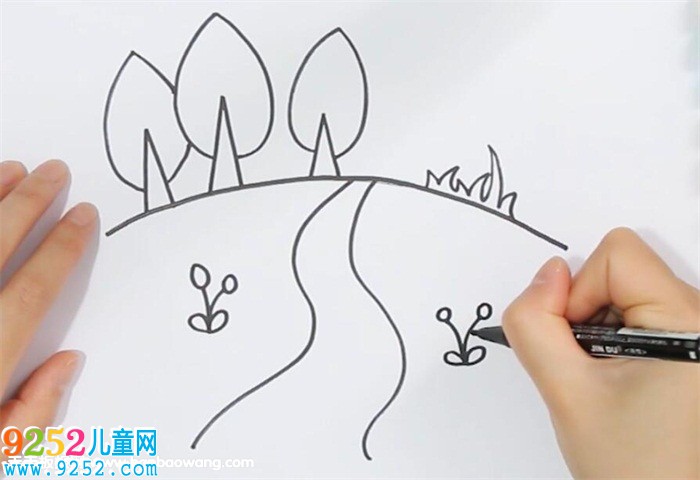 小溪<a href=http://www.inspiredelm.com/jianbihua/ target=_blank class=infotextkey>簡(jiǎn)筆畫</a>,風(fēng)景<a href=http://www.inspiredelm.com/jianbihua/ target=_blank class=infotextkey>簡(jiǎn)筆畫</a>