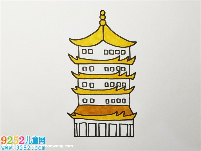 黃鶴樓<a href=http://www.inspiredelm.com/jianbihua/ target=_blank class=infotextkey>簡(jiǎn)筆畫(huà)</a>教程