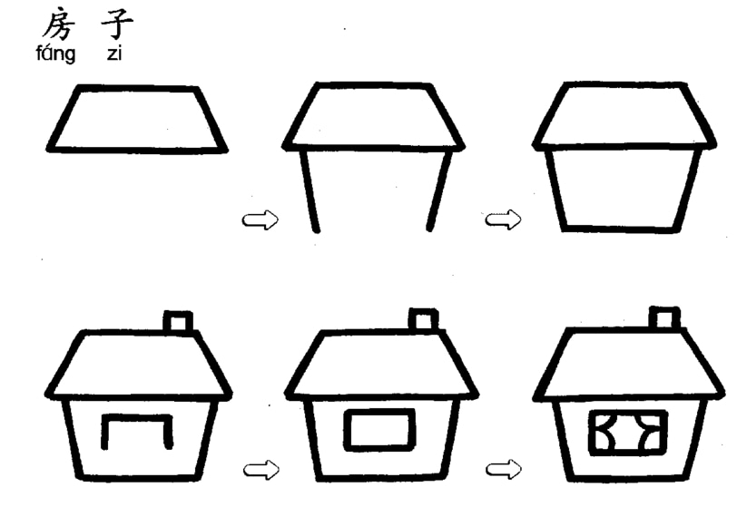 一步一步教小朋友畫(huà)簡(jiǎn)筆畫(huà)房子