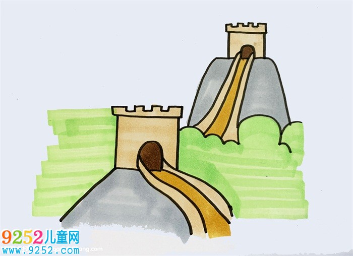 小學(xué)生畫長城簡單畫法