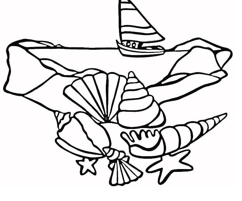 兒童海灘上的東西簡(jiǎn)筆畫(huà)
