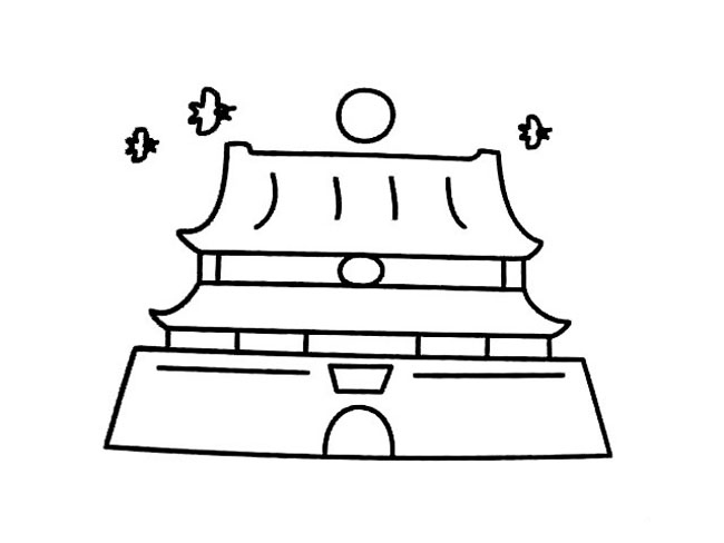 漂亮的風(fēng)景簡(jiǎn)筆畫圖片，北京天安門