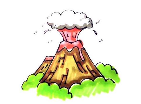 火山爆發(fā)自然現(xiàn)象簡筆畫步驟-火山活動(dòng)