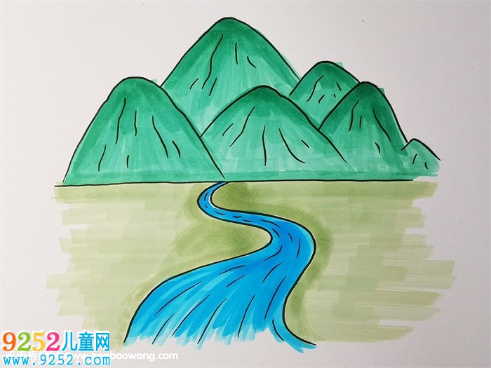 高山流水怎樣畫簡單