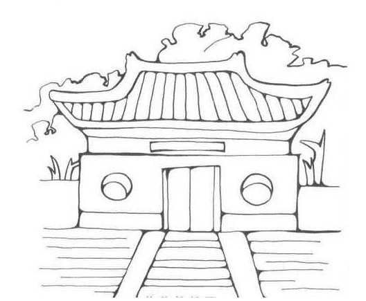 教你畫小寺廟的簡筆畫教程