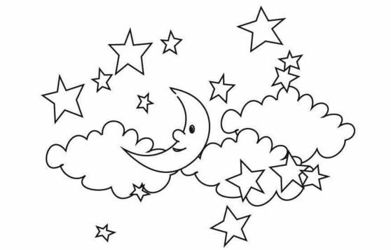 風景簡筆畫大全_夜晚的星星