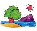兒童彩色山水風(fēng)景簡(jiǎn)筆畫(huà)