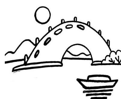 小河流水人家_山水的風(fēng)景簡(jiǎn)筆畫(huà)圖片