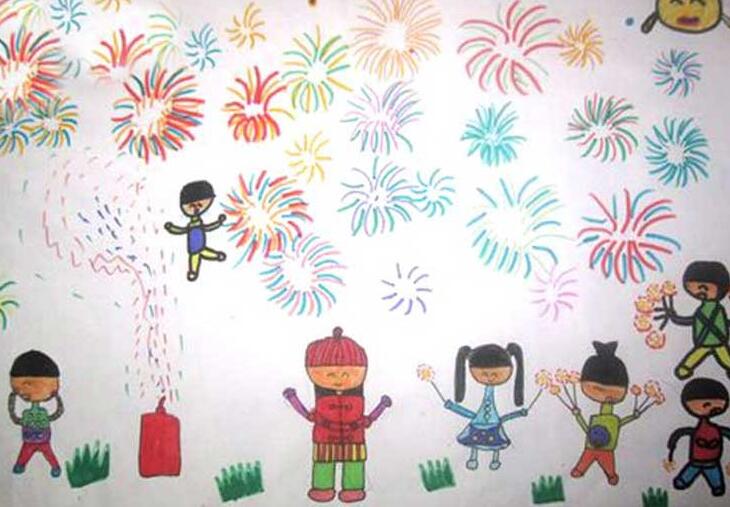 風(fēng)景簡筆畫，新年簡筆畫