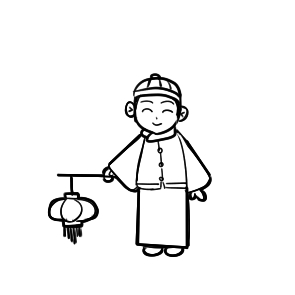 過(guò)新年的小男孩簡(jiǎn)筆畫(huà)怎么畫(huà)？