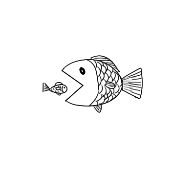超簡單的大魚吃小魚簡筆畫步驟圖